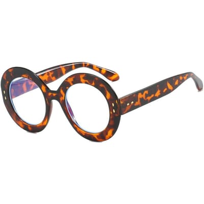 Bril Rond Vlakke Spiegel Rijstnagel Oversized Montuur Nieuw Retro Meerkleurige Optie Dames Trend Net Rood INS Catwalk Bril brown