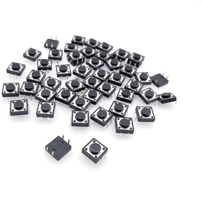 Mini 4-pin 12mm Tactiele Drukknop: 50 Stuks Micro-Schakelaars voor PCB Montage
