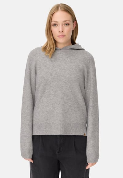 camel active Gebreide trui met capuchon - Maat womenswear-XXS - Grijs