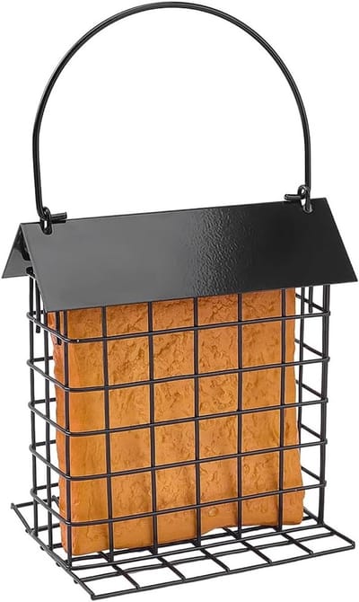 Suet feeder voor buiten - ijzeren vogelvoeders met weerbestendig dak - eekhoornbestendige hanger - ShopVlot