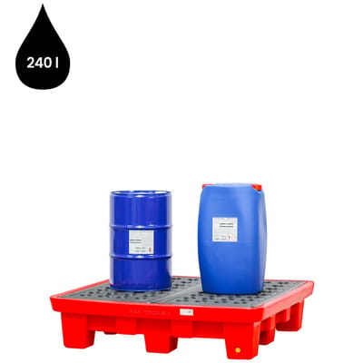 Kunststof opvangbak 1300x1300x300mm - incl. rooster - cap. 240 lt MW Tools OPB4200