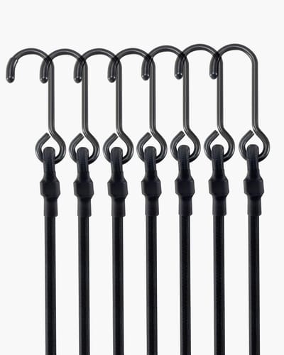 Zware Bungeekoorden - Elastische Spanbanden - Bagage Vastzetten - Roestbestendige Haken - 9 Stuks 61 cm - Zwart