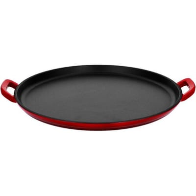 SILVERCREST Gietijzeren grillplaat of pizzaplaat (Pizzaplaat/rood)