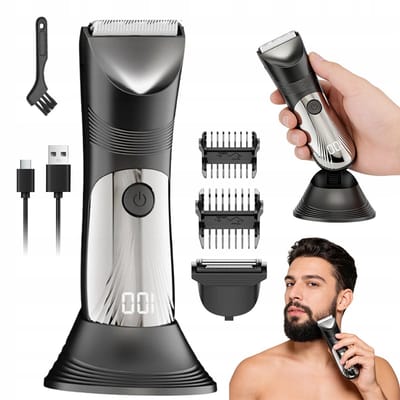 Intimate Trimmer - Scheerapparaat - Intieme Zone Trimmer en Bodygroomer Voor Mannen - Waterdicht Elektrisch Scheerapparaat voor Mannen - Zwart - Gebruik voor het hele lichaam - Met Opzetkammen 3/12mm