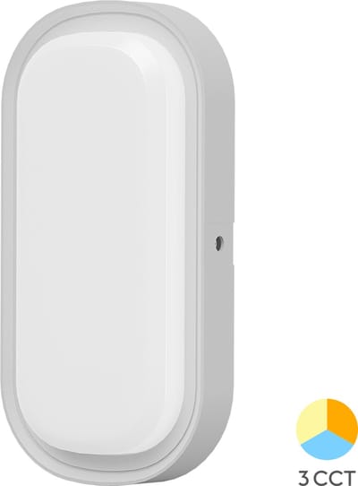 Bulkhead - LED Plafondlamp - Keuken / Badkamer / Woonkamer / Tuin - 12W - CCT Aanpasbare kleuren 3000K 4000K 6000K - Wit - Opbouw - Ovaal - IP65