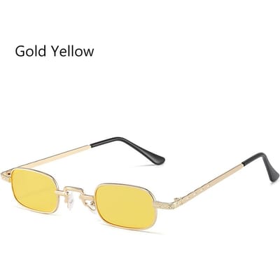 Kleine Rechthoekige Zonnebril voor Dames, Retro Metalen Frame Punk Zonnebril Vintage Reisbril UV4 Bescherming gray
