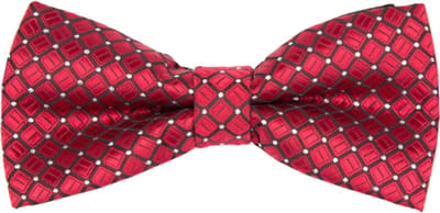 Fako Fashion® - Vlinderstrik - Vlinderdas - Deluxe - 12cm - Rood Met Blokjes