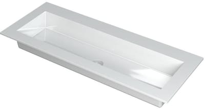 INK Kraft Wastafel Enkele Bak Zonder Kraangat - 1200x450x10 mm - Glans Wit