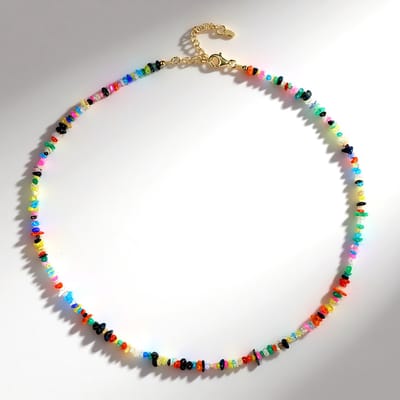 Cavill - Zilveren Halsketting - 925 Sterling Zilver Verguld - Ethiopische Opalen 23,9 ct - Verstelbaar 45-50 cm - Kleurrijke Fancy Kralen