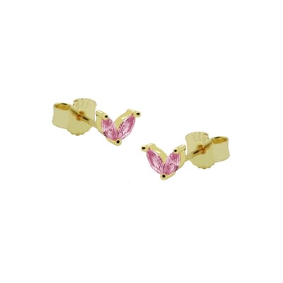 Karma Oorknoppen symbol double leaves goud roze