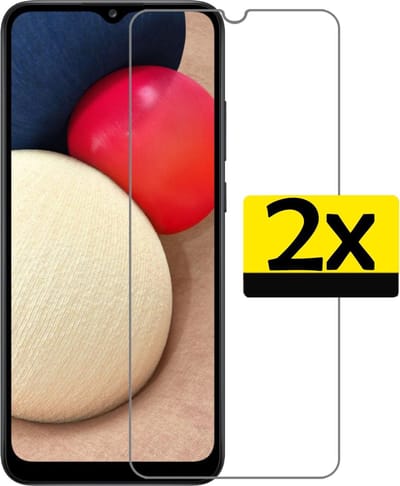 Screenprotector - Geschikt voor Samsung Galaxy A02s - 2 Stuks - Extra Sterk - Beschermglas - Gehard Glas - Tempered Glass - Screen Protector