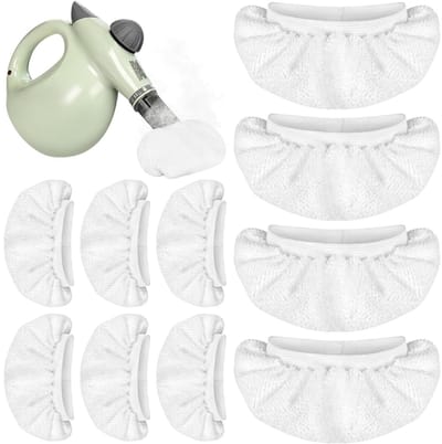 Daity 10-pack - Microvezeldoeken voor handheld stoomstralers - microvezeldoekjes schoonmaak - accessoires voor stoomreinigers - herbruikbare - wasbare stoomreinigerpads (wit)