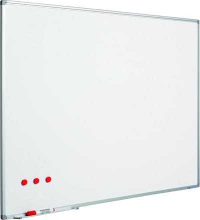 Whitebord Softline profiel 8mm, emailstaal wit 120 x 240 cm