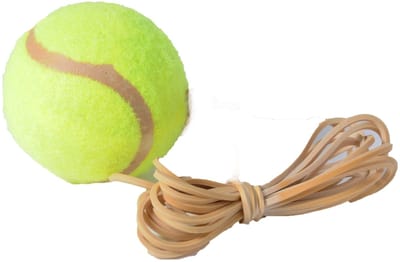 HOT Sports + Toys tennisbal met elastiek voor tennistrainer geel.