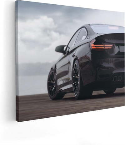 Artaza Canvas Schilderij Sportwagen - 50x40 cm - Muurdecoratie Auto Industrieel - Wanddecoratie Woonkamer - Kamer Accessoires