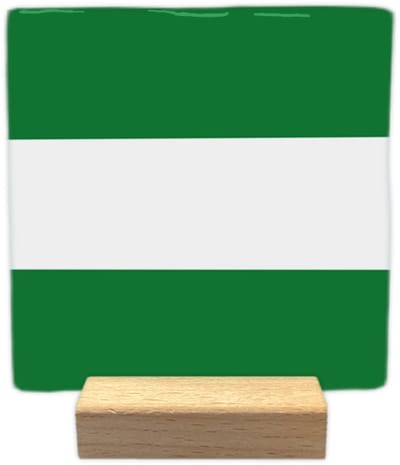 Rotterdam - Keramische decoratie tegel - incl. houten presenteerblok