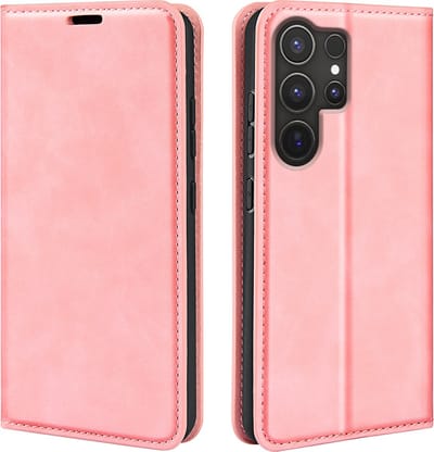 MobyDefend Hoesje - Geschikt voor Samsung Galaxy S25 Ultra - Luxe Wallet Bookcase (Magnetische Sluiting) - Roze