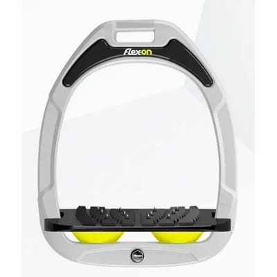 Ultra Grip Inclinatieve Stijgbeugels Wit/Zwart/Geel Flex-On Green Composite