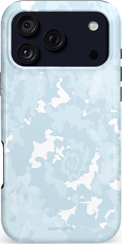 Casetastic hoesje geschikt voor Apple iPhone 17 Pro Max - MagSafe - Dubbellaagse bescherming - Blauwe wervels - Fashion Case - Wit Lichtgrijs