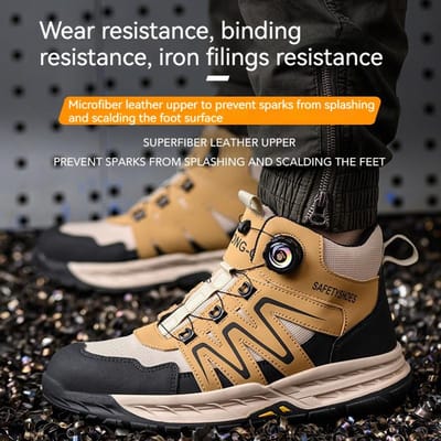Chaussures de sécurité de travail pour hommes Chaussures de travail indestructibles Protection anti-écrasement à embout en acier pour les pieds Chaussures Livraison gratuite Baskets 42 jaune
