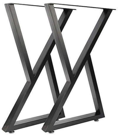 Metalen Tafelpoten voor Doe-Het-Zelvers - Industrieel Ontwerp, X-Vorm, Hoogte 40/71 cm, Wit en Zwart