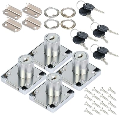 Dailygoods - 4 Sets 22mm Kast Sloten met Universele Sleutels voor Meubels