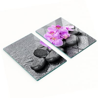 Multifunctionele decoratieve glazen planken met orchideestenen 2x40x52 cm