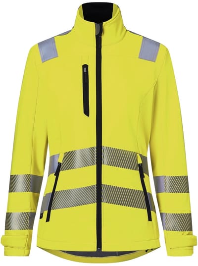 KUBLER PSA REFLECTIQ 15098427 Hi Vis Reflecterend Softshell Werkjas DAMES Veiligheidsjas Geel - Winddicht - Waterwerend