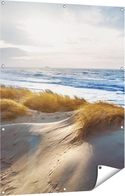 Gards Tuinposter Duinen en Zee - 90x120 cm - Tuindoek - Tuindecoratie - Wanddecoratie buiten - Tuinschilderij
