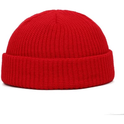Winter Warme Mutsen Casual Korte Draad Hip Hop Hoed Volwassen Mannen Vrouwelijk Wol Gebreide Schedel Cap Elastisch Unisex One Size rood