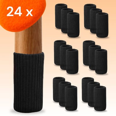 FLOOQ - Stoelpoot Doppen – Stoelpoot beschermers - Stoelpoot sokken - 20-55mm – 24 Stuks – Zwart