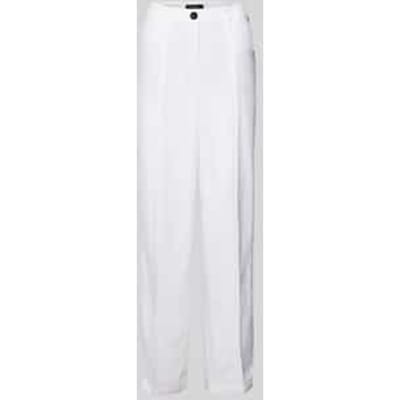 Wide fit stoffen broek van een mix van viscose en linnen
