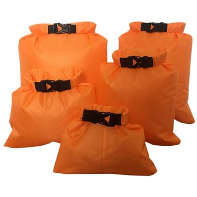 5 Stuks Waterdichte Droge Tas Outdoor Strand Gesp Opbergzak Reizen Drijven Zwemmen Snorkelen Tassen Accessoires oranje