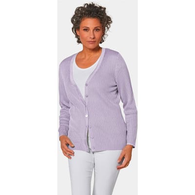 Onderhoudsarm tricot jasje met hoogwaardige ribstructuur - sering - Gr. 38 van Goldner Fashion