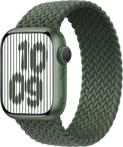 Stravo Gevlochten Nylon Bandje voor Apple Watch – Solo-stijl – Verstelbaar & Elastisch – Groen – Geschikt voor Apple Watch 42mm (Series 11/10), 41mm (Series 9/8/7), 40mm (Series 6/5/4/SE 1/2/3), 38mm (Series 3/2/1) – S