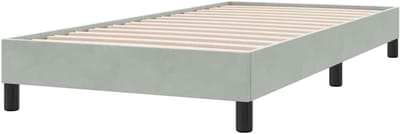 Bedframe - Ledikant Slaapmeubel - Goede Nachtrust - Zacht Fluweel - 80x210 cm - Lichtgrijs