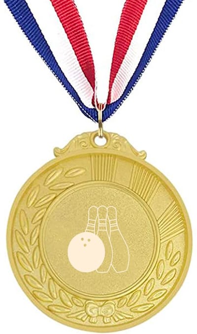 Akyol - bowlen medaille goudkleuring - Bowlen - sporters - inclusief kaart - sport cadeau - sporten - leuk kado voor je sporter om te geven -