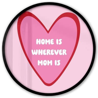 Poster in lijst Rond - Fotolijst 40x40 cm - Posters - Quote - Moeder - Roze - Ronde posterlijst zwart - Decoratie - Wanddecoratie woonkamer - Muurdecoratie slaapkamer
