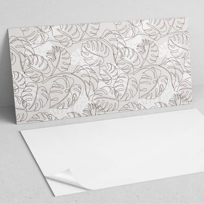 Coloray Wandpanelen Zelfklevend - Lijnenpatroon van bladeren PVC Wandpaneel - 100 cm x 50 cm - Beige Wandbekleding Zelfklevend - 1 stuk - Bloemen en planten Wandpanelen Zelfklevend - Wandpaneel Keuken - Wandpanelen Badkamer