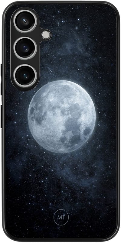 Hoesje geschikt voor Samsung Galaxy A55 - Maan - TPU Hard Case Backcover - Blauw - Mooie Telefoonhoesjes