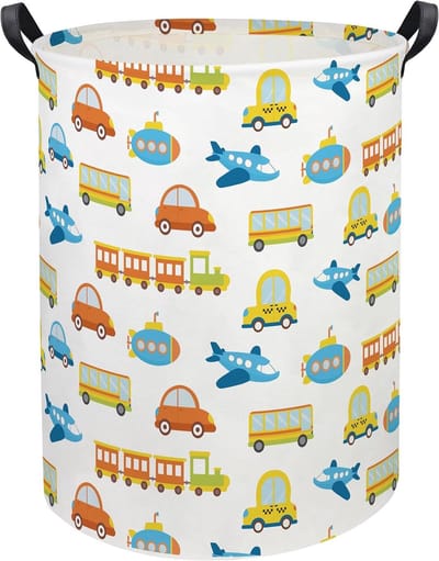 Wasmand Auto - Opbergmand Kinderen - Speelgoed Opbergen - Opvouwbaar Ontwerp - 50 cm Hoog - Blauw