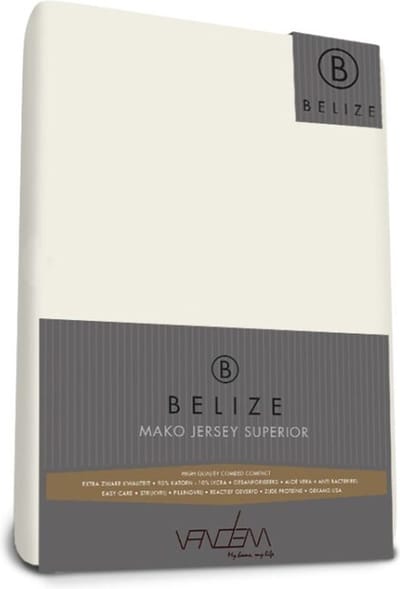 Van Dem - Belize  - Mako Jersey hoeslaken 80 x 200 cm creme