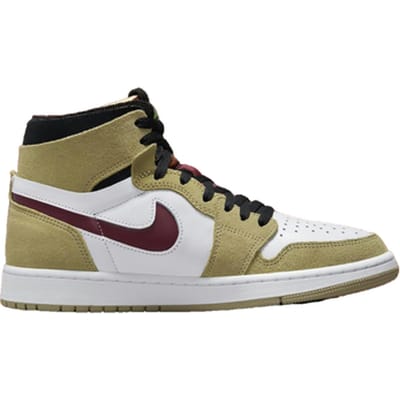 AIR JORDAN 1 MID ZOOM CMFT - Barcelona Patterns - Heren Sneakers Schoenen Leer Neutral-Olive CT0978-203 - Maat EU 42.5 US 9