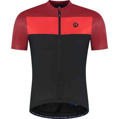 Rogelli Core Block Heren Fietsshirt - Korte mouw - Bordeaux/Rood