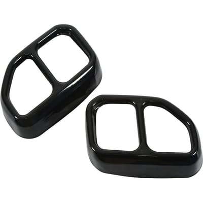 2 stuks Glanzend Zwart Auto Achter Uitlaatpijp Afdekking Trim Roestvrij Staal Exterieur Accessoires Vervanging