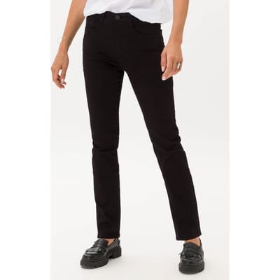 Brax Dames Jeans  Style CAROLA CLEAN PERMA BLACK, denim perma zwart, maat 34