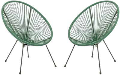 Vente-unique Set van 2 tuinfauteuils van gevlochten harsdraden - Kaki - ALIOS III van MYLIA