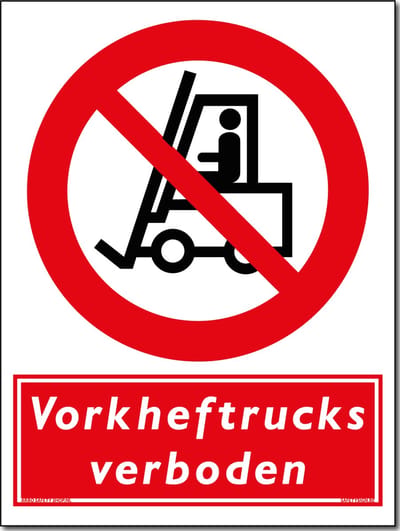 Vorkheftrucks bord - Verboden - Forex - 30 x 40 cm