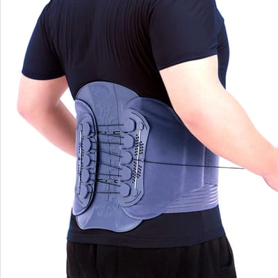 Tcare Poeliesysteem Houdingscorrector Brace voor Pijnverlichting in de Onderrug Lendensteunband Orthopedische Tailleondersteuning Medische Orthese S for waist 73-87cm gray