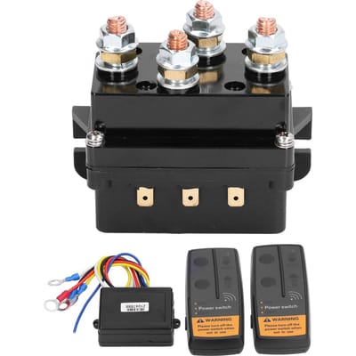 DC500A 12V Draadloze Lier Afstandsbedieningskit Lier Solenoïde Relais voor 8000lbs?12000lbs ATV UTV black